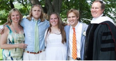 Amanda Belichick with her parents Bill Belichik and Debby Clarke Belichick and siblings Brian Belichick and Stephen Belichick